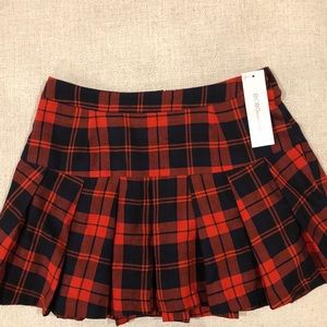BCBGMAXAZRIA plaid pleated skirt
